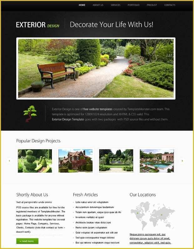 Free Project Website Templates Of Free Website Template for Exterior Design Project with