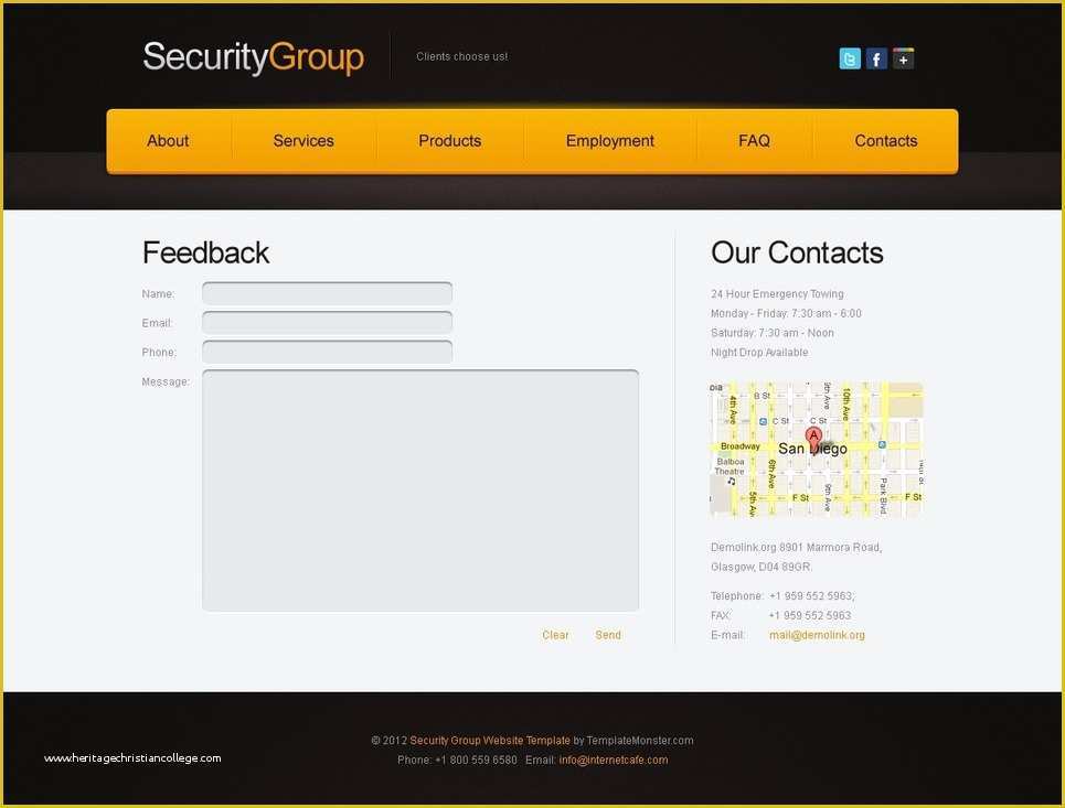 Free Project Website Templates Of Free Website Template for Security Project