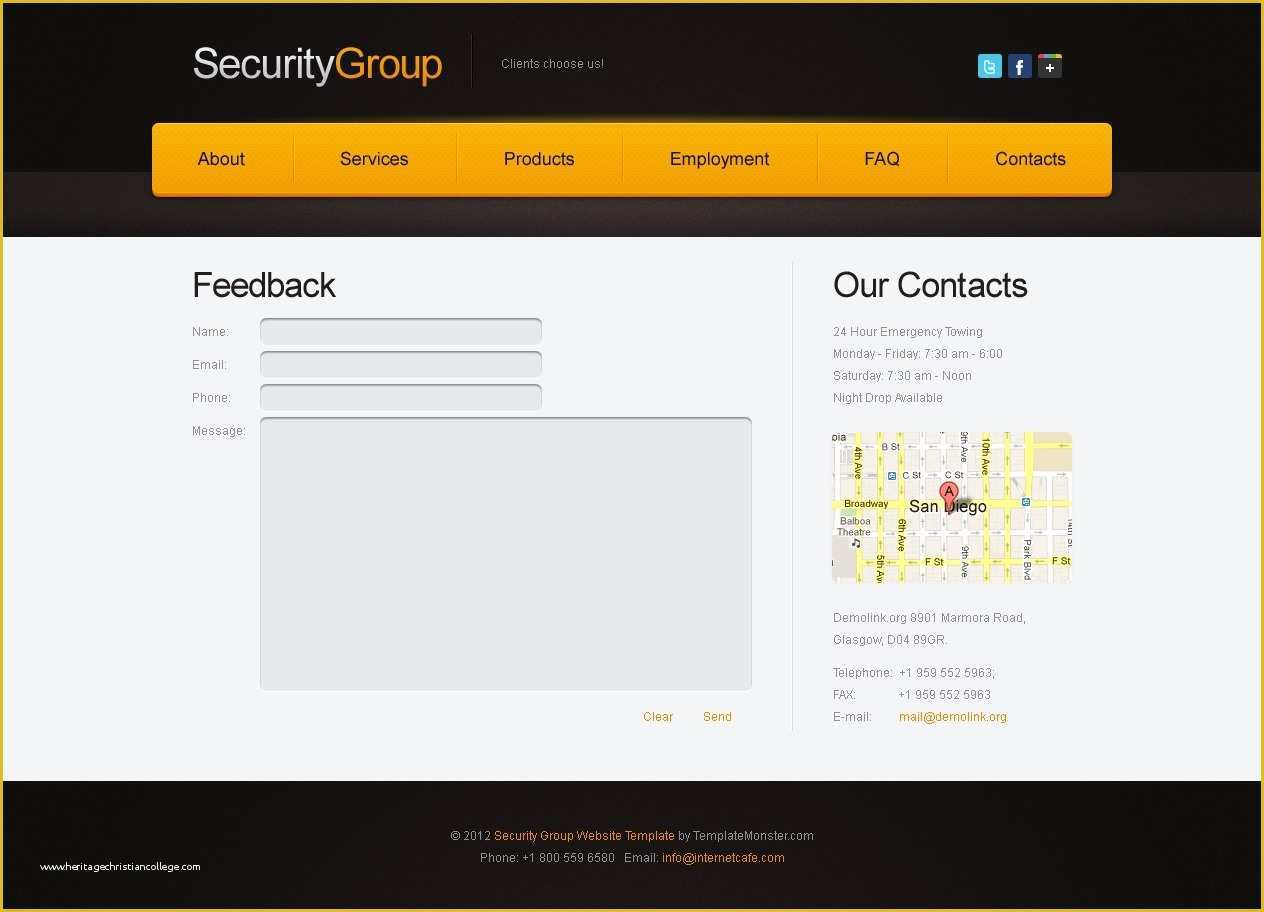 Free Project Website Templates Of Free Website Template for Security Project