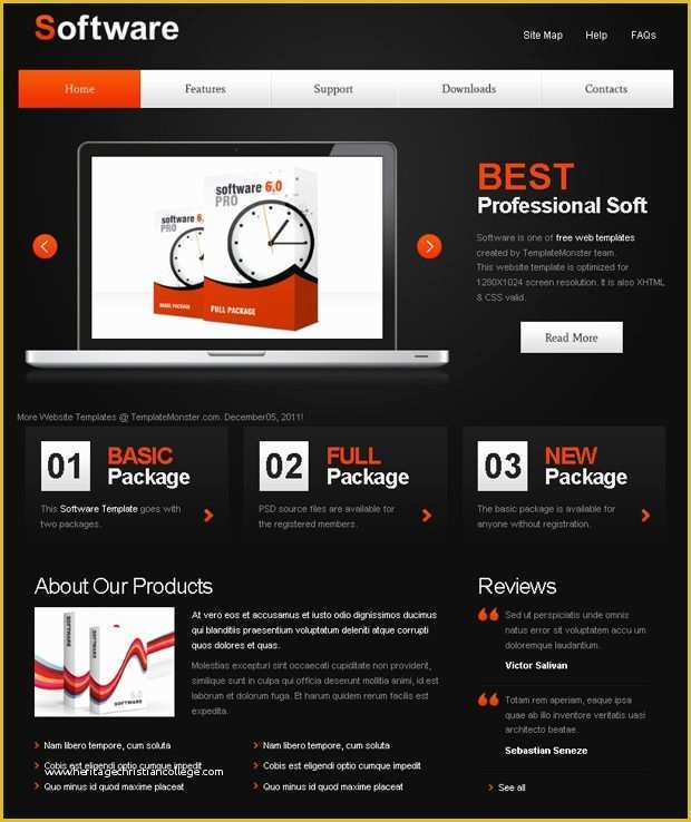 Free Project Website Templates Of Free Website Template with Jquery Slider for software