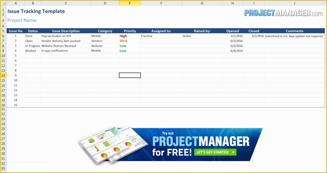 Free Project Website Templates Of Guide to Excel Project Management Projectmanager
