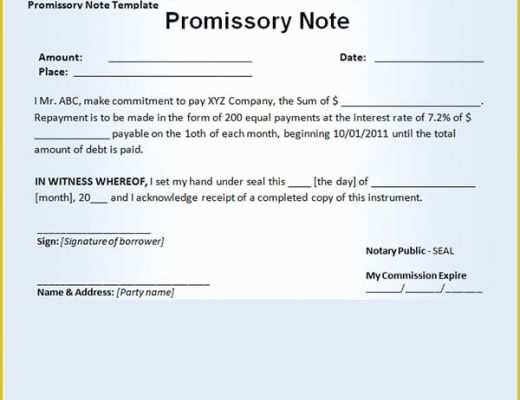 Free Promissory Note Template for A Vehicle Of 11 Promissory Note Templates Word Excel Pdf formats