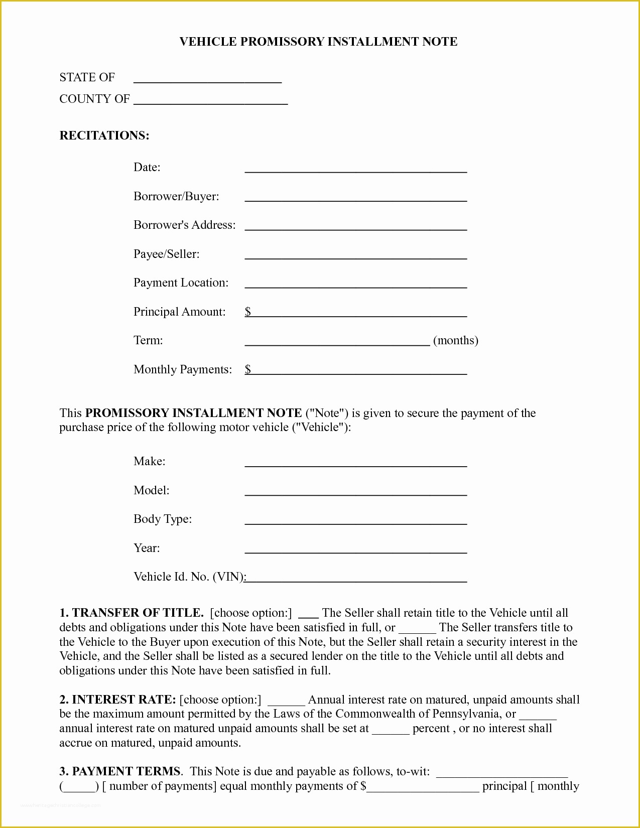 Free Promissory Note Template for A Vehicle Of Best S Of Car Payment Promissory Note Template
