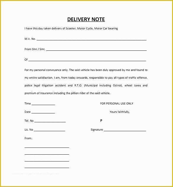 Free Promissory Note Template for A Vehicle Of Note Template Promissory form State Example Letter Free