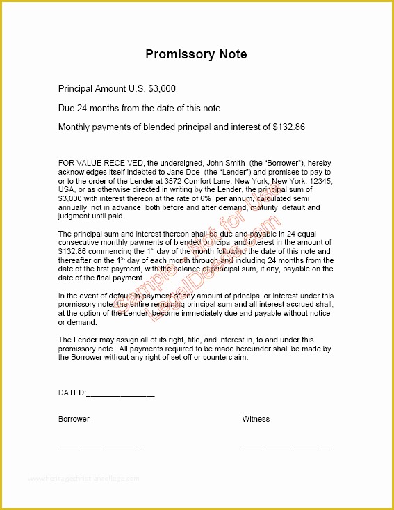 Free Promissory Note Template for A Vehicle Of Printable Sample Promissory Note Sample form
