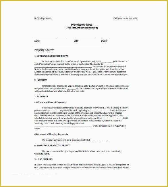 Free Promissory Note Template for Personal Loan Of 10 Loan Promissory Note Templates – Free Sample Example
