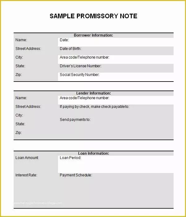 Free Promissory Note Template for Personal Loan Of 27 Promissory Note Templates