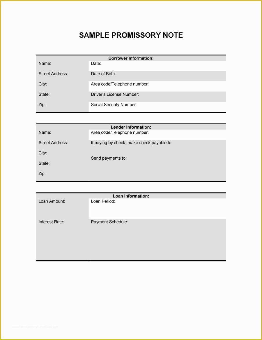 Free Promissory Note Template for Personal Loan Of 45 Free Promissory Note Templates &amp; forms [word &amp; Pdf