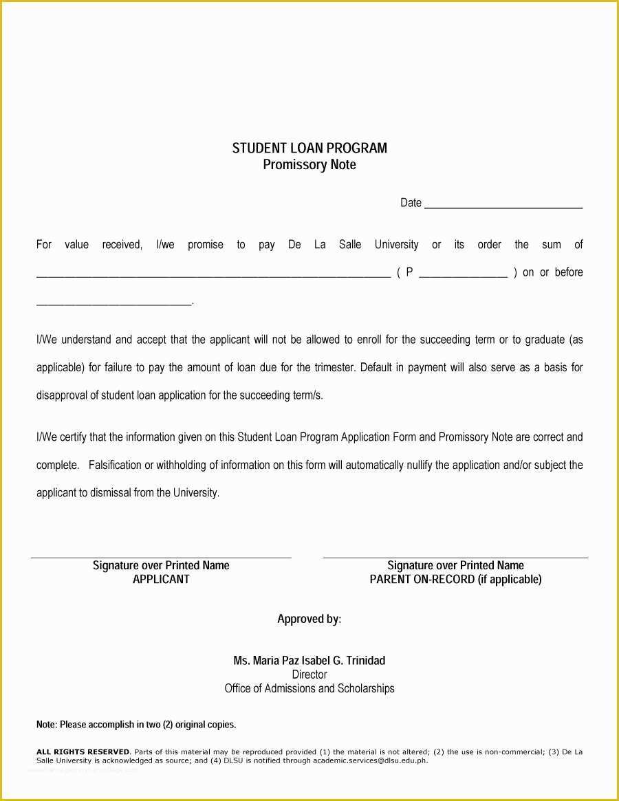 Free Promissory Note Template for Personal Loan Of 45 Free Promissory Note Templates & forms [word & Pdf