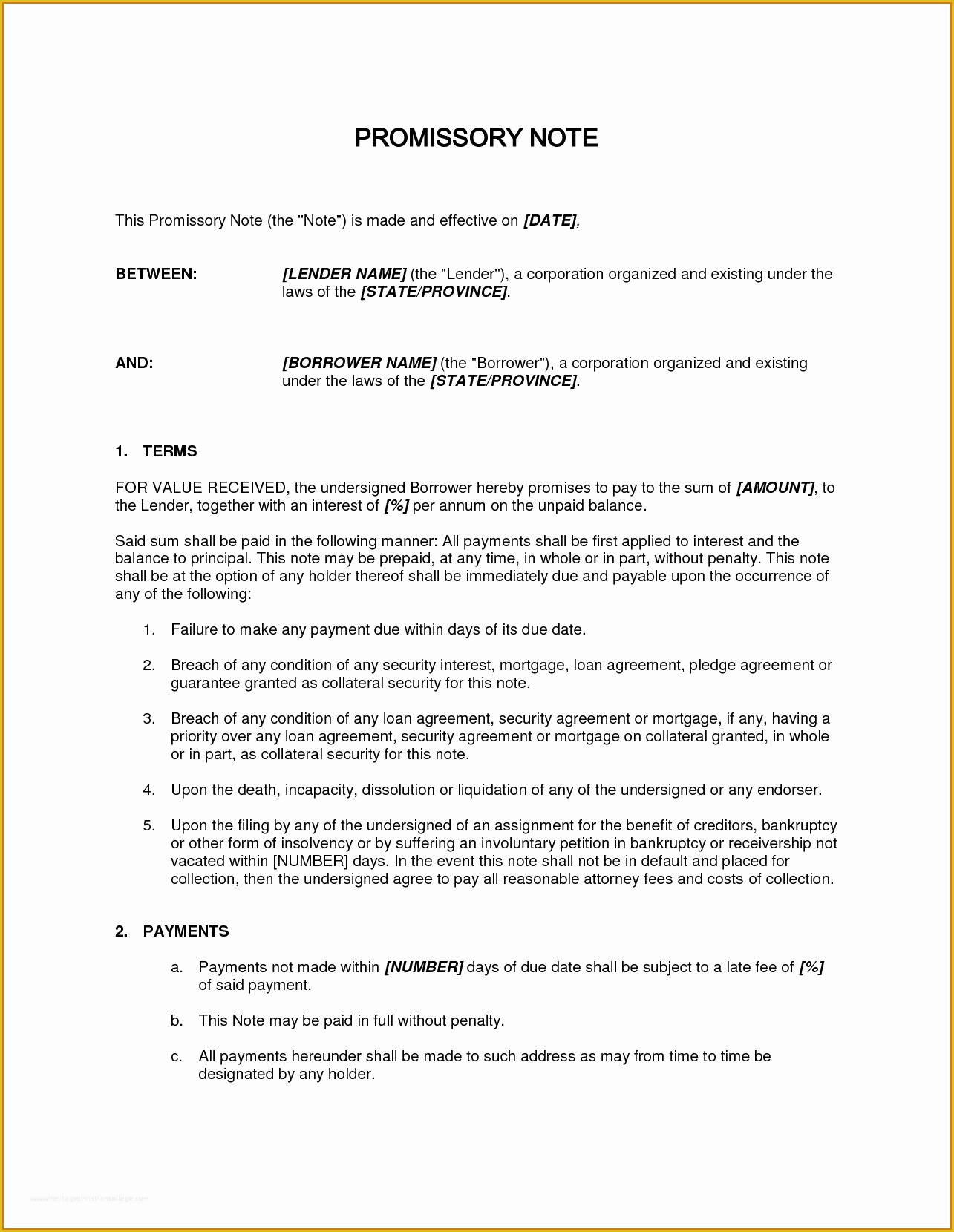 Free Promissory Note Template for Personal Loan Of 8 Free Promissory Note Template for Personal