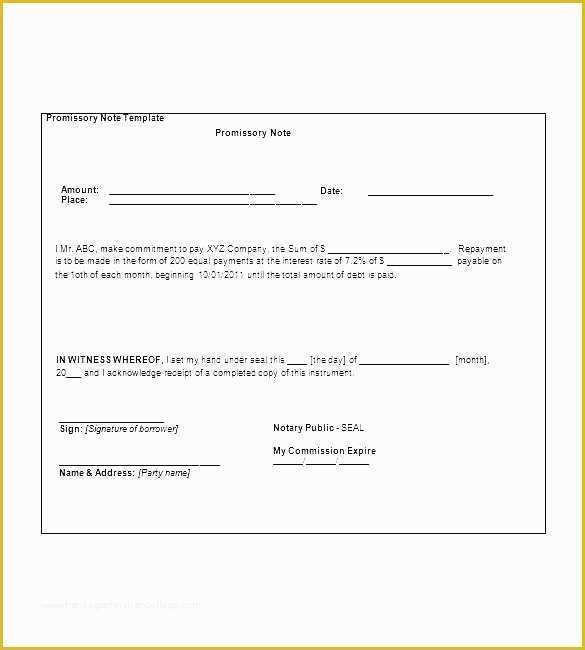 Free Promissory Note Template Georgia Of Promissory Template Blank Promissory Note Template