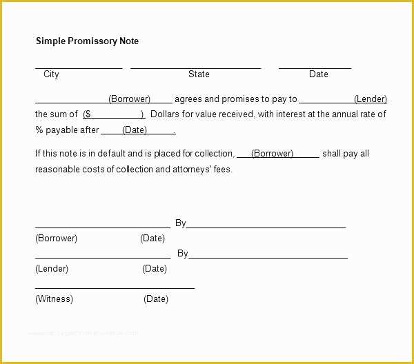 Free Promissory Note Template Georgia Of Promissory Template Blank Promissory Note Template