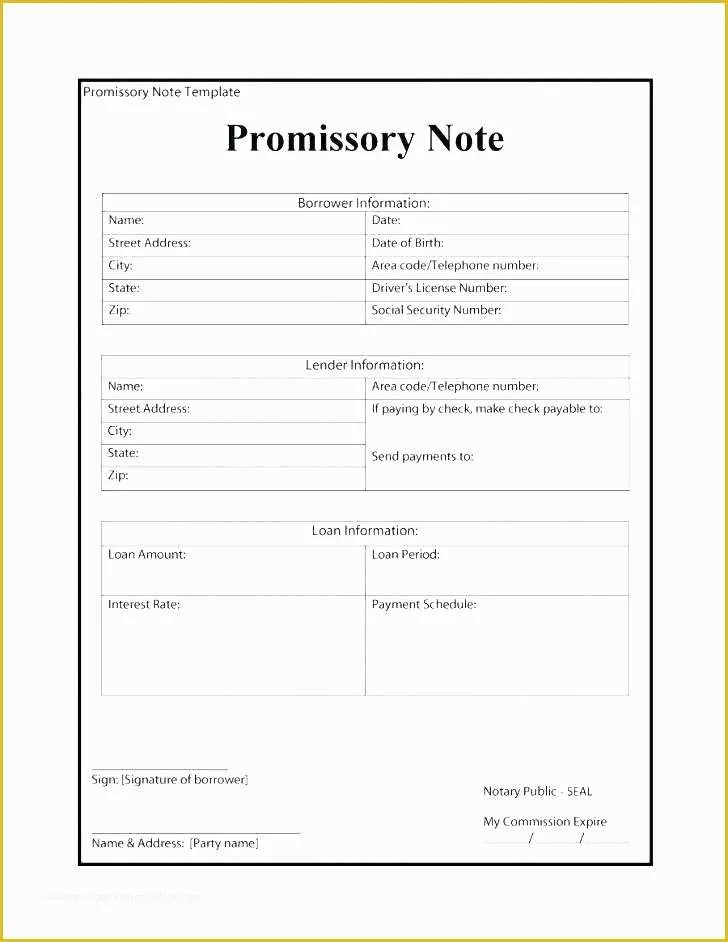 Free Promissory Note Template Georgia Of Promissory Template Blank Promissory Note Template