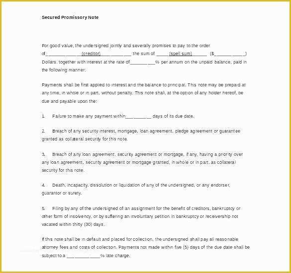 Free Promissory Note Template Of Promissory Agreement Template