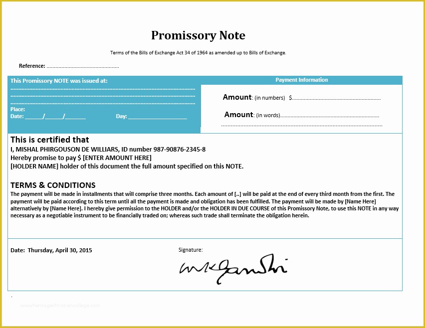 Free Promissory Note Template Illinois Of 43 Free Promissory Note