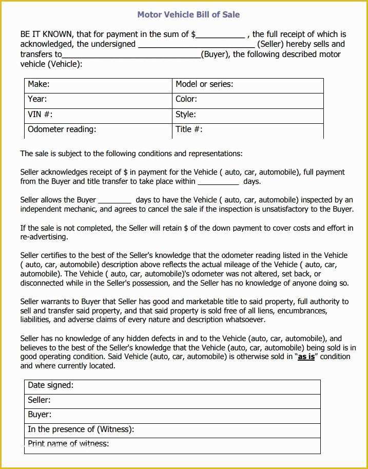 Free Promissory Note Template Illinois Of Free Illinois Motor Vehicle Bill Of Sale form