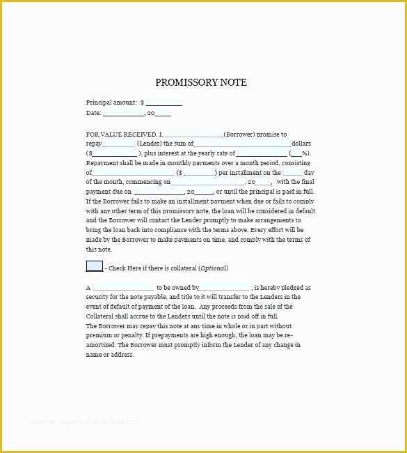 Free Promissory Note Template Illinois Of Free Promissory Note Templates Free Promissory Free