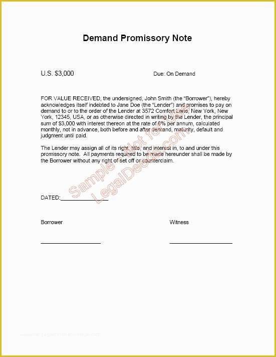 Free Promissory Note Template Illinois Of Printable Sample Simple Promissory Note form