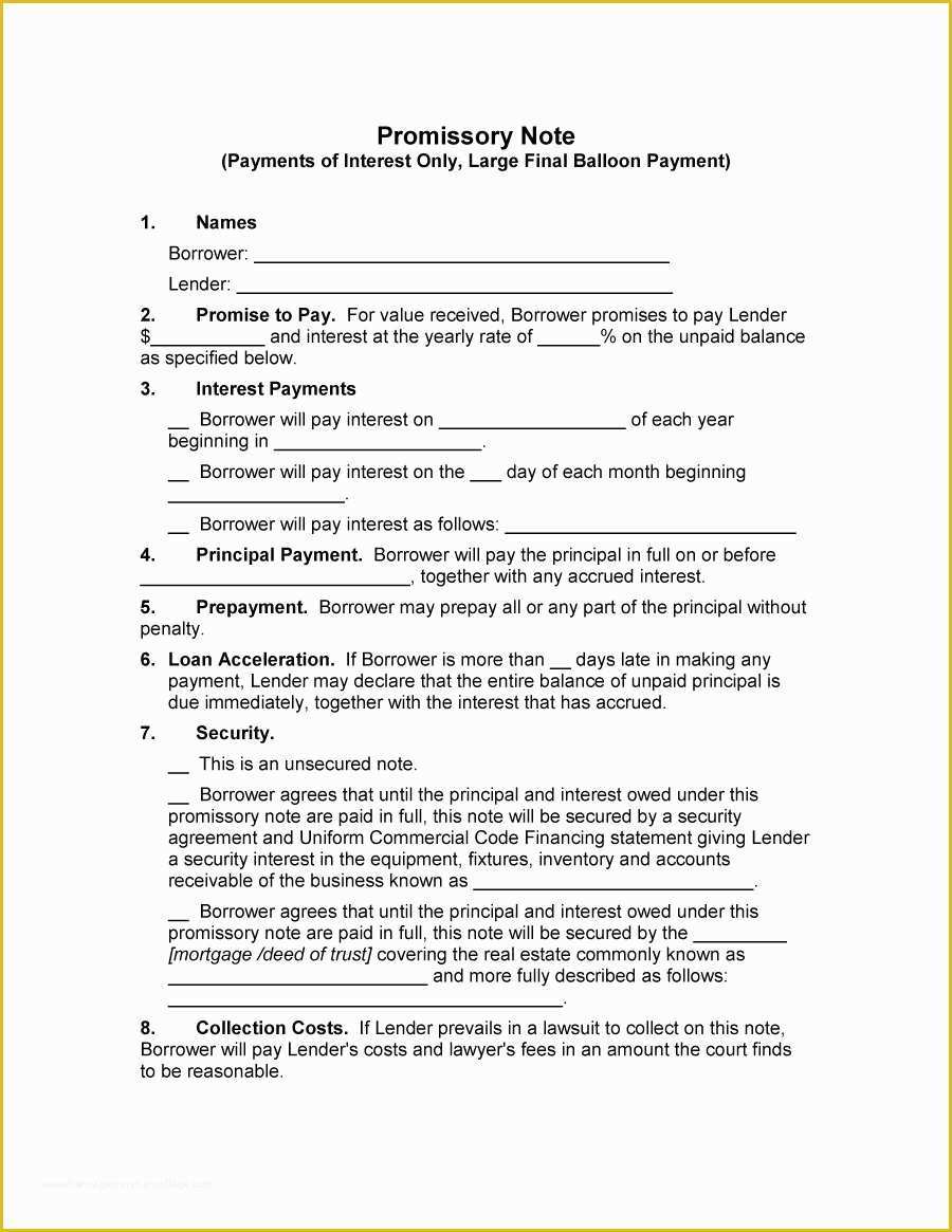 Free Promissory Note Template Of 45 Free Promissory Note Templates & forms [word & Pdf]