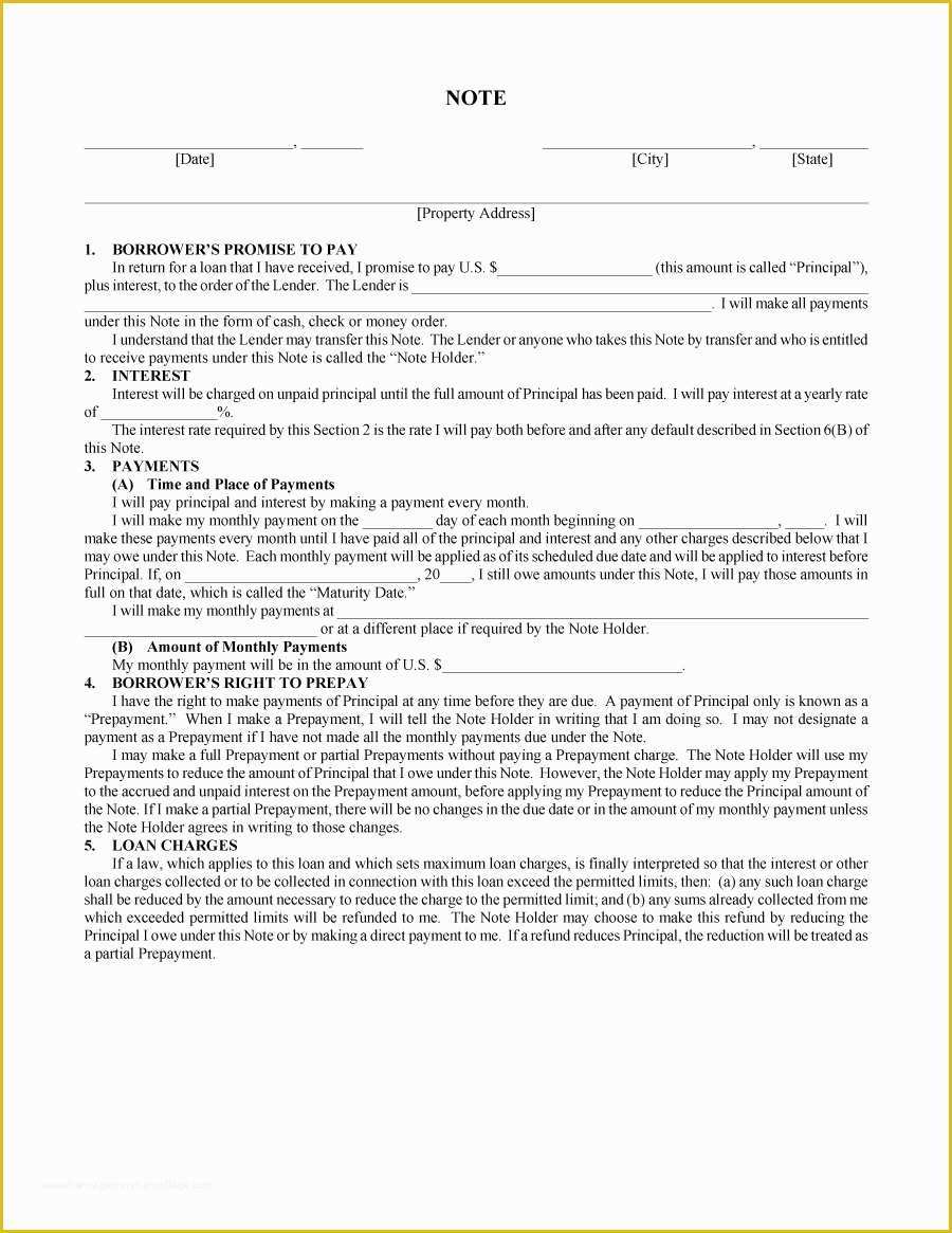 Free Promissory Note Template Of 45 Free Promissory Note Templates & forms [word & Pdf