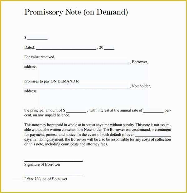 Free Promissory Note Template Of Free Promissory Note Template