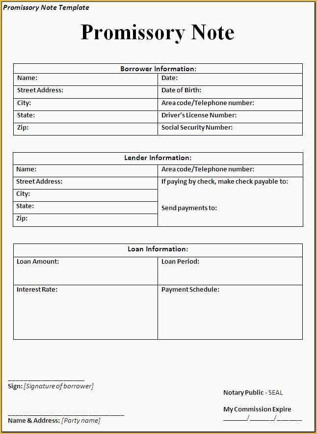 Free Promissory Note Template Of Printable Sample Promissory Note form form …
