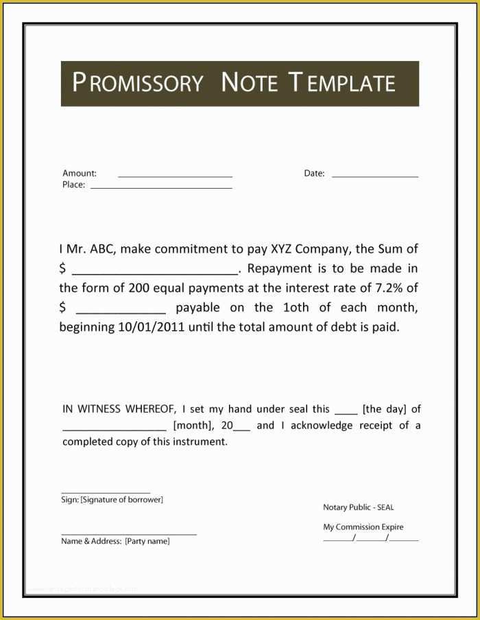 Free Promissory Note Template Of Promissory Note Template Template Resume Examples