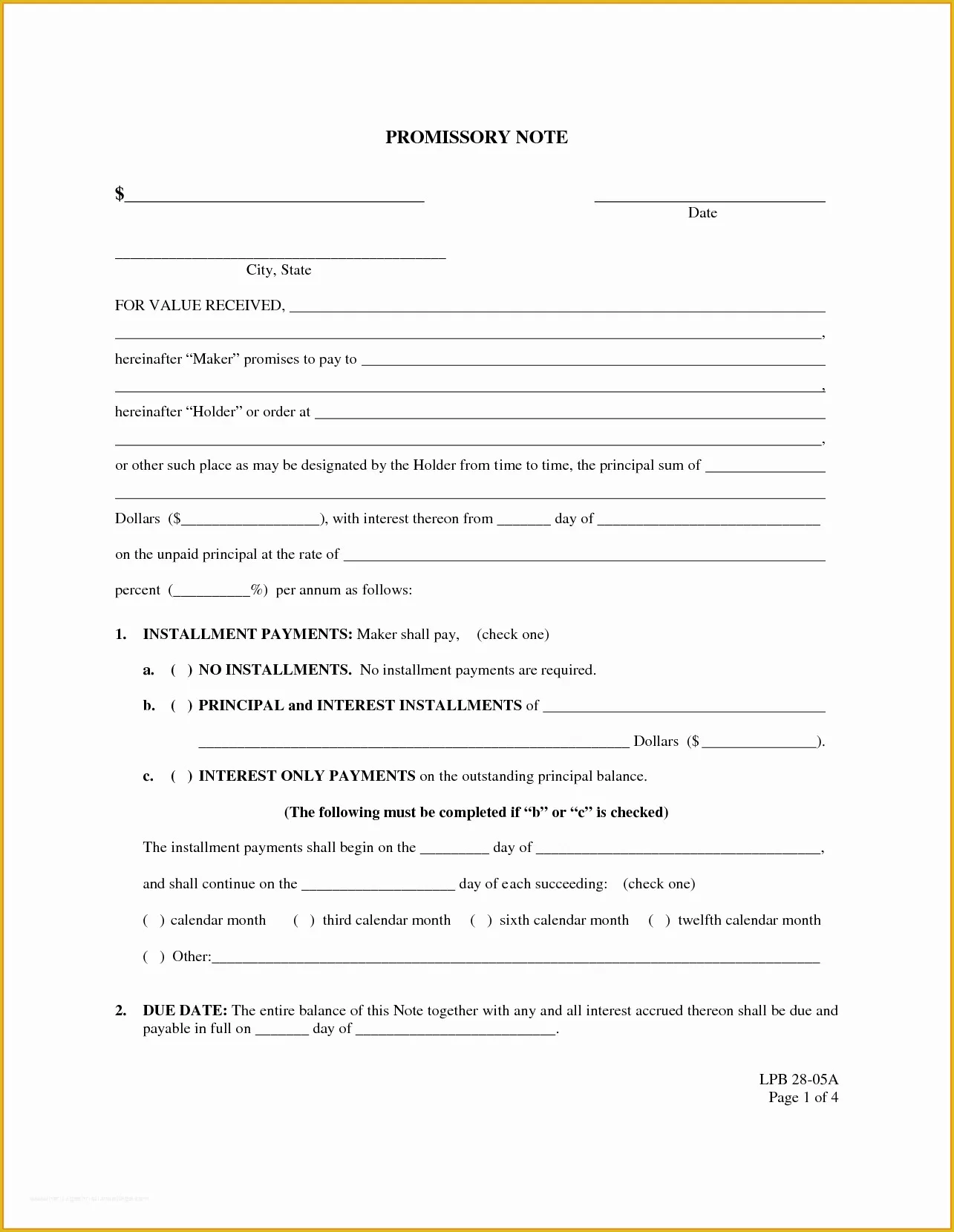 45 Free Promissory Note with Collateral Template