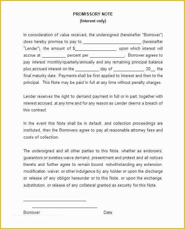 Free Promissory Note with Collateral Template Of Free Promissory Note with Collateral Template – Hafer