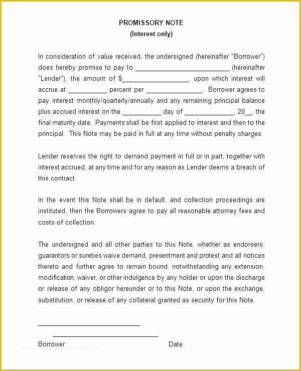 Free Promissory Note with Collateral Template Of Free Promissory Note with Collateral Template – Hafer