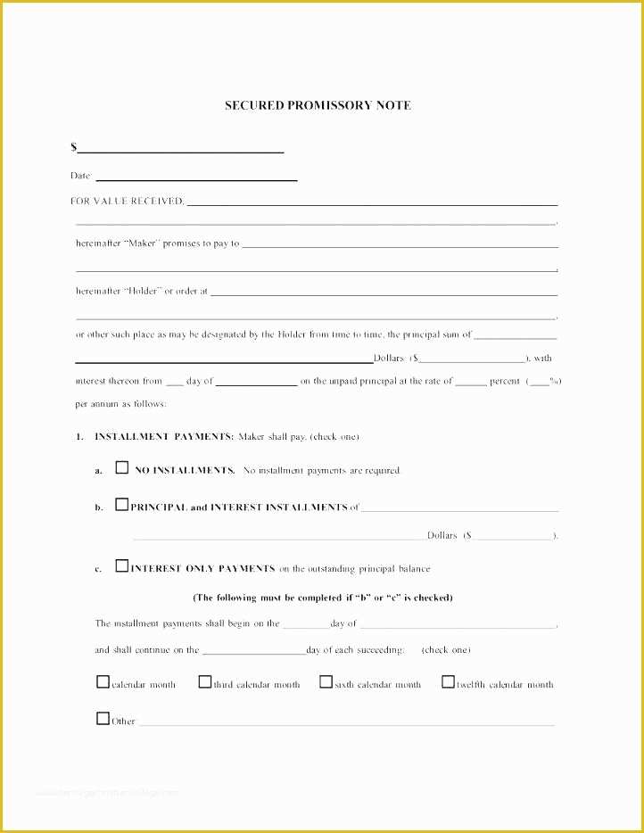 Free Promissory Note with Collateral Template Of Promissory Note with Collateral Template Free Promissory
