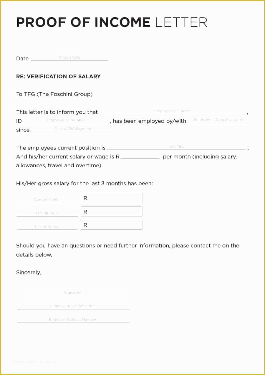 Free Proof Of Income Letter Template Of 40 In E Verification Letter Samples &amp; Proof Of In E