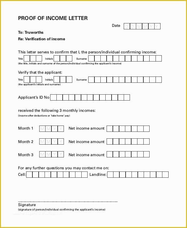 Free Proof Of Income Letter Template Of Free 7 Printable Employed Proof In E Letter Samples