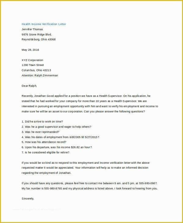 41 Free Proof Of Income Letter Template