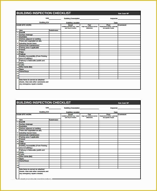 Free Property Inspection Checklist Templates Of 15 Sample Home Inspection Checklist Templates