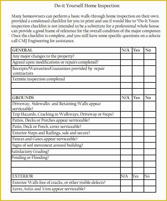 Free Property Inspection Checklist Templates Of 15 Sample Home Inspection Checklist Templates