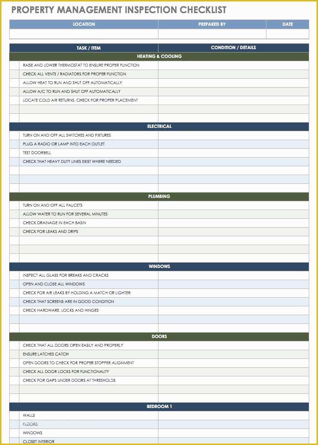 Free Property Inspection Checklist Templates Of 18 Free Property Management Templates