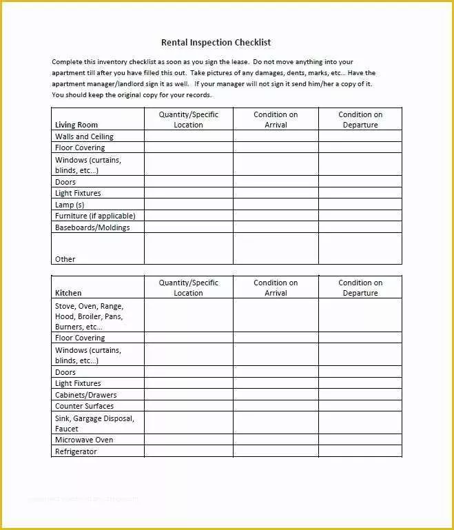 Free Property Inspection Checklist Templates Of 20 Printable Home Inspection Checklists Word Pdf