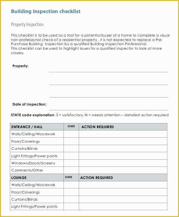 Free Property Inspection Checklist Templates Of Building Checklist Templates Free Word format Download New