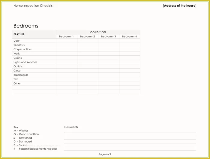 Free Property Inspection Checklist Templates Of Free Ultimate Home Inspection Checklist Sheet