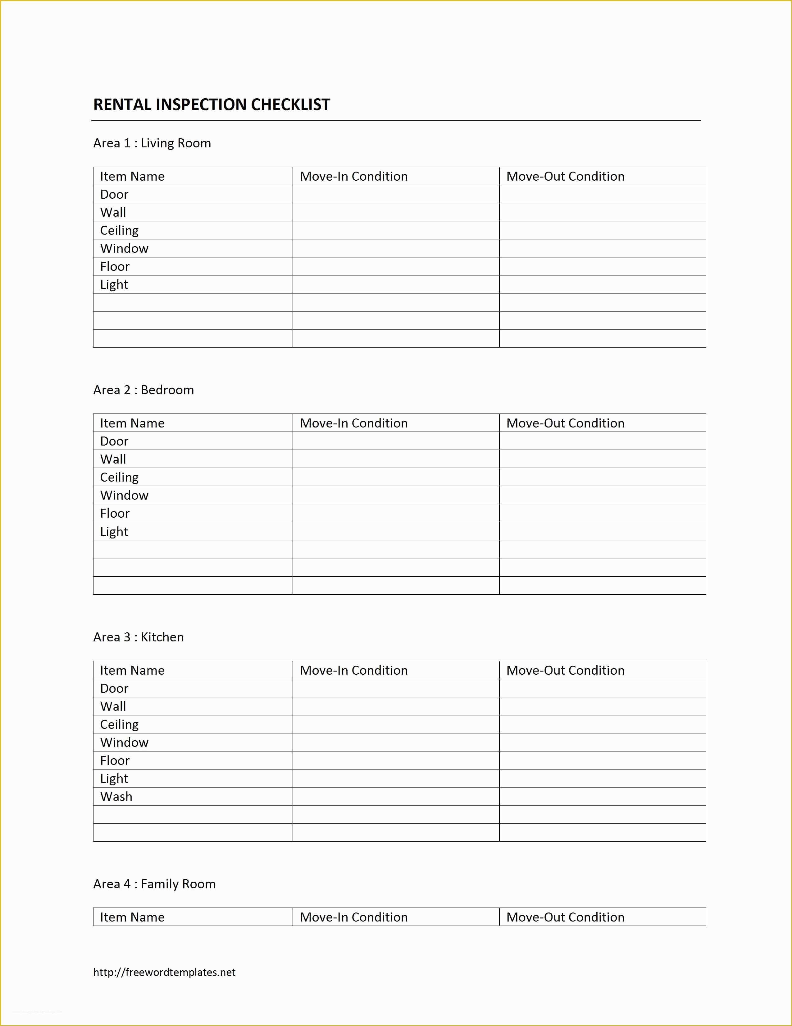 Free Property Inspection Checklist Templates Of Home Rental Inspection Checklist Template
