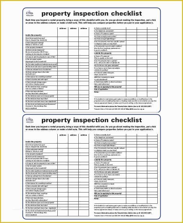 Free Property Inspection Checklist Templates Of House Inspection Checklist 14 Pdf Word Download