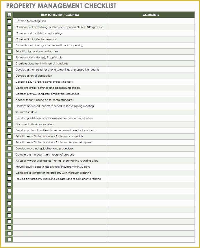 Free Property Management Maintenance Checklist Template Of 18 Free Property Management Templates