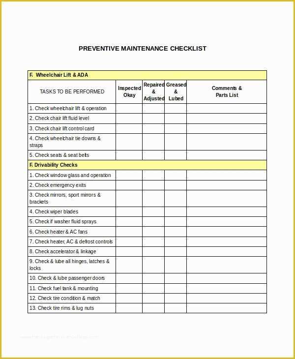 Free Property Management Maintenance Checklist Template Of 41 Checklist Templates