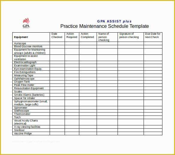 Free Property Management Maintenance Checklist Template Of Free Preventive Maintenance Schedule Template