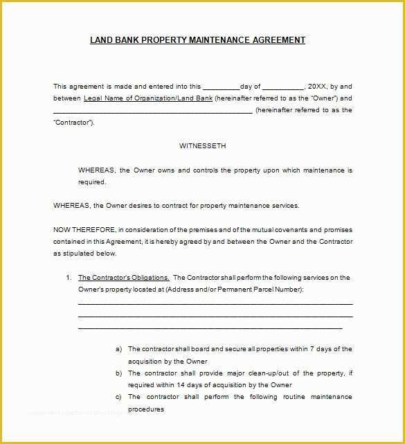 Free Property Management Maintenance Checklist Template Of Lawn Maintenance Contracts Samples