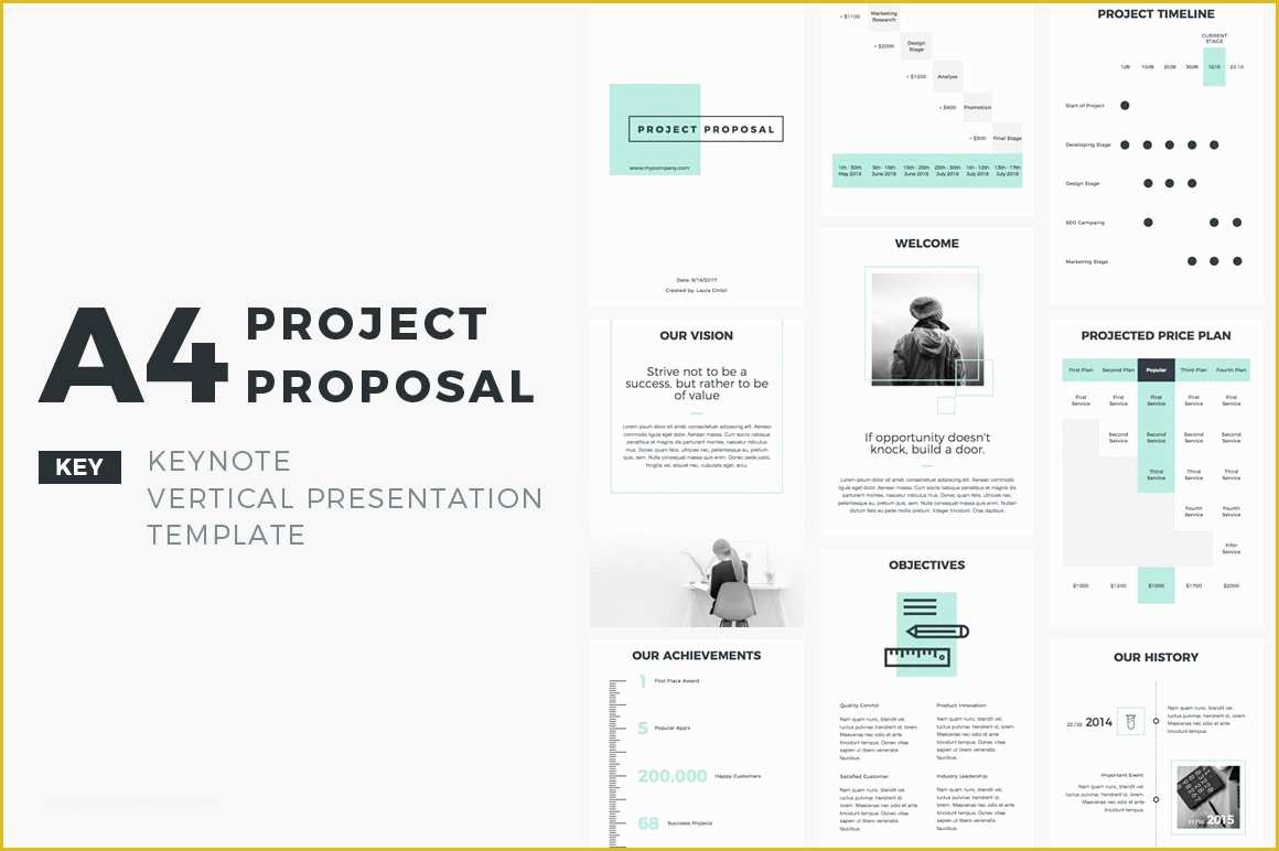 Free Proposal Presentation Template Of A4 Project Proposal Keynote Keynote Templates Creative