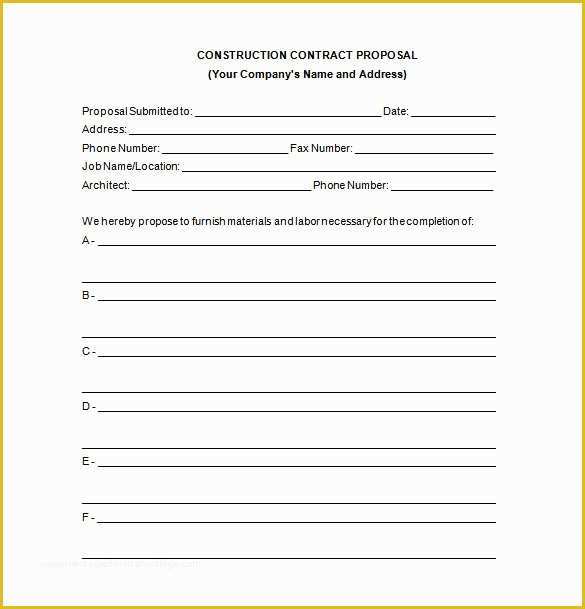 Free Proposal Template for Construction Of Construction Proposal Template 20 Free Word Pdf format