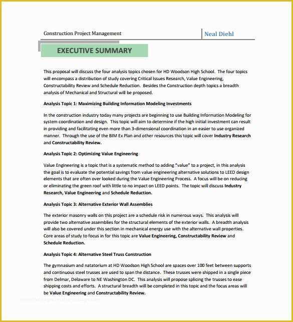 Free Proposal Template for Construction Of Construction Proposal Template 22 Free Word Excel Pdf