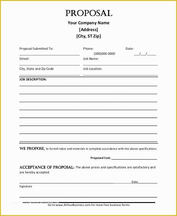 Free Proposal Template Of Job Proposal Templates 10 Free Sample Word Pdf